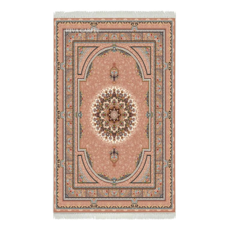 فرش ماشینی هیوا طرح کلاسیک BE-129 بژ ۷۰۰ شانه