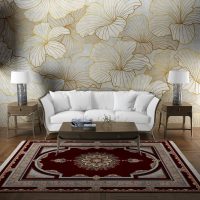 فرش ماشینی هیوا طرح کلاسیک R-129 لاکی ۷۰۰ شانه