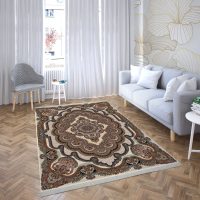 فرش ماشینی هیوا طرح کلاسیک C-114 کرم ۷۰۰ شانه