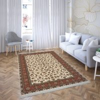 فرش ماشینی هیوا طرح کلاسیک C-113 کرم ۷۰۰ شانه