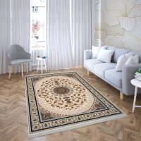 فرش ماشینی هیوا طرح کلاسیک C-127 کرم ۷۰۰ شانه