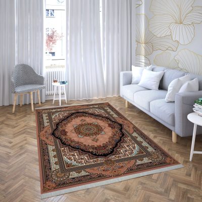 فرش ماشینی هیوا طرح کلاسیک BE-110 بژ ۷۰۰ شانه