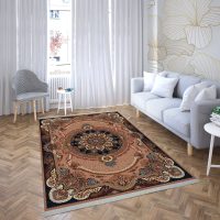فرش ماشینی هیوا طرح کلاسیک BE-102 بژ ۷۰۰ شانه