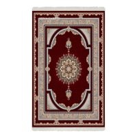 فرش ماشینی هیوا طرح کلاسیک R-129 لاکی ۷۰۰ شانه