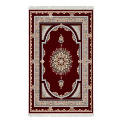 فرش ماشینی هیوا طرح کلاسیک R-129 لاکی ۷۰۰ شانه