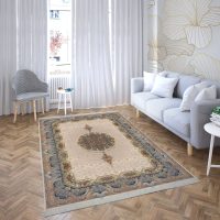 فرش ماشینی هیوا طرح کلاسیک C-106 کرم ۷۰۰ شانه