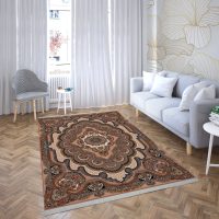 فرش ماشینی هیوا طرح کلاسیک BE-114 بژ ۷۰۰ شانه