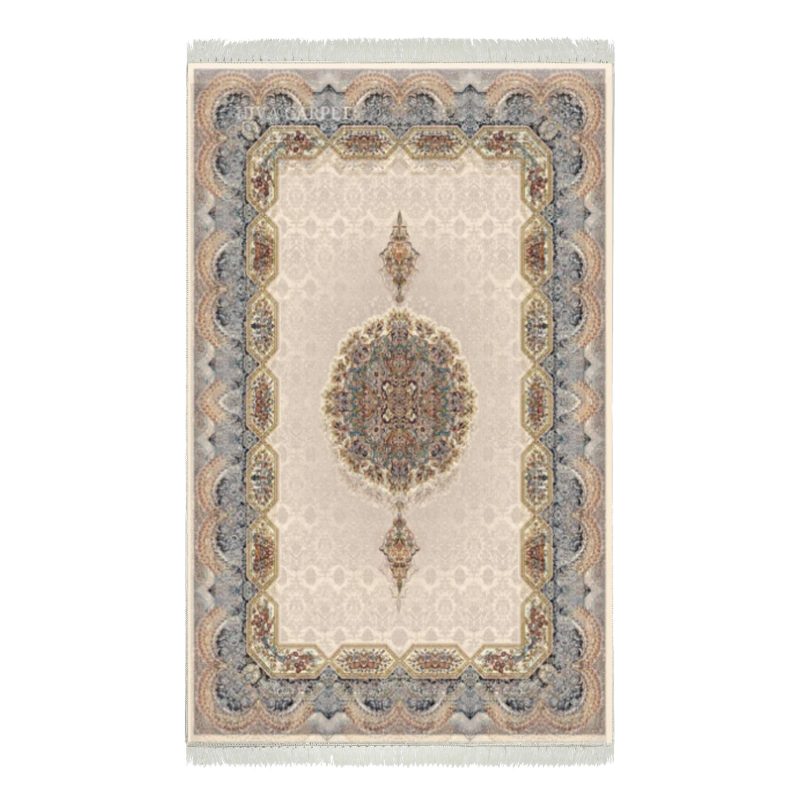 فرش ماشینی هیوا طرح کلاسیک C-106 کرم ۷۰۰ شانه