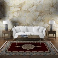 فرش ماشینی هیوا طرح کلاسیک R-106 لاکی ۷۰۰ شانه