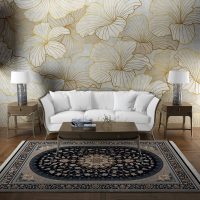 فرش ماشینی هیوا طرح کلاسیک N-128 سرمه ای ۷۰۰ شانه