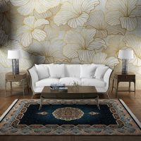 فرش ماشینی هیوا طرح کلاسیک N-106 سرمه ای ۷۰۰ شانه