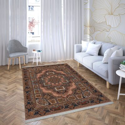 فرش ماشینی هیوا طرح کلاسیک BE-116 بژ ۷۰۰ شانه