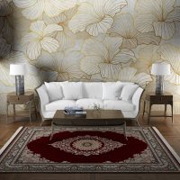 فرش ماشینی هیوا طرح کلاسیک R-126 لاکی ۷۰۰ شانه
