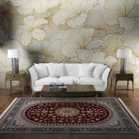 فرش ماشینی هیوا طرح کلاسیک R-128 لاکی ۷۰۰ شانه