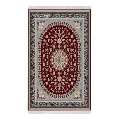 فرش ماشینی هیوا طرح کلاسیک R-128 لاکی ۷۰۰ شانه