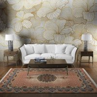 فرش ماشینی هیوا طرح کلاسیک BE-106 بژ ۷۰۰ شانه