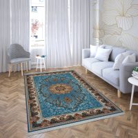 فرش ماشینی هیوا طرح کلاسیک B-107 آبی ۷۰۰ شانه