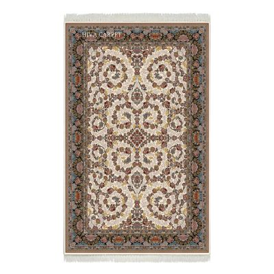 فرش ماشینی هیوا طرح کلاسیک C-112 کرم ۷۰۰ شانه