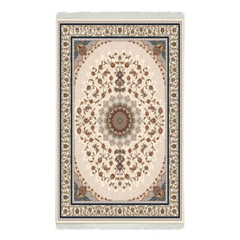 فرش ماشینی هیوا طرح کلاسیک C-127 کرم ۷۰۰ شانه