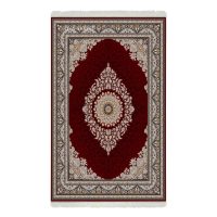 فرش ماشینی هیوا طرح کلاسیک R-126 لاکی ۷۰۰ شانه