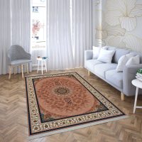فرش ماشینی هیوا طرح کلاسیک BE-127 بژ ۷۰۰ شانه