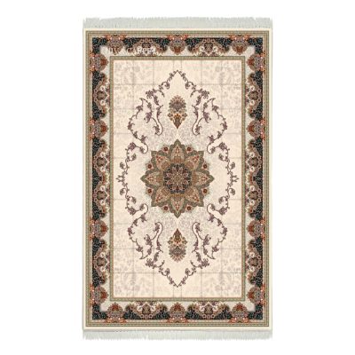 فرش ماشینی هیوا طرح کلاسیک C-107 کرم ۷۰۰ شانه