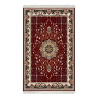 فرش ماشینی هیوا طرح کلاسیک R-107 لاکی ۷۰۰ شانه