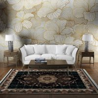 فرش ماشینی هیوا طرح کلاسیک N-107 سرمه ای ۷۰۰ شانه