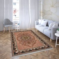 فرش ماشینی هیوا طرح کلاسیک BE-107 بژ ۷۰۰ شانه