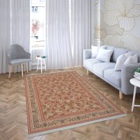 فرش ماشینی هیوا طرح کلاسیک BE-118 بژ ۷۰۰ شانه