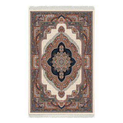 فرش ماشینی هیوا طرح کلاسیک C-104 کرم ۷۰۰ شانه