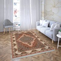فرش ماشینی هیوا طرح کلاسیک BE-119 بژ ۷۰۰ شانه