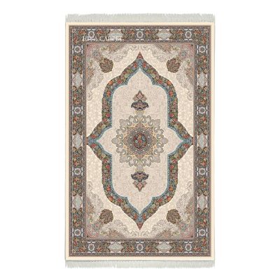 فرش ماشینی هیوا طرح کلاسیک C-120 کرم ۷۰۰ شانه