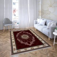 فرش ماشینی هیوا طرح کلاسیک R-117 لاکی ۷۰۰ شانه