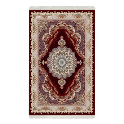 فرش ماشینی هیوا طرح کلاسیک R-119 لاکی ۷۰۰ شانه