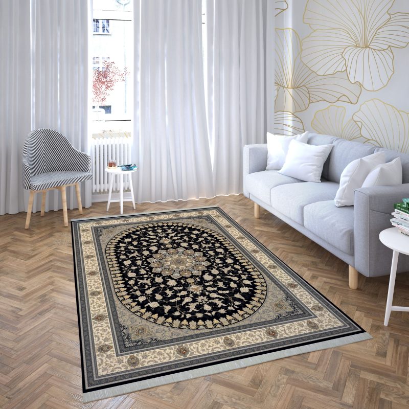 فرش ماشینی هیوا طرح لایت 901-N نقره ای ۷۰۰ شانه