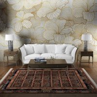 فرش ماشینی هیوا طرح کلاسیک BE-136 بژ ۷۰۰ شانه