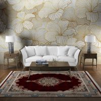 فرش ماشینی هیوا طرح کلاسیک R-132 لاکی ۷۰۰ شانه