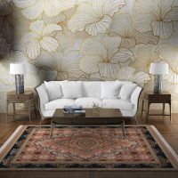 فرش ماشینی هیوا طرح کلاسیک BE-131 بژ ۷۰۰ شانه