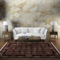 فرش ماشینی هیوا طرح کلاسیک R-136 لاکی ۷۰۰ شانه