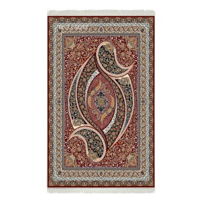 فرش ماشینی هیوا طرح کلاسیک R-133 لاکی ۷۰۰ شانه