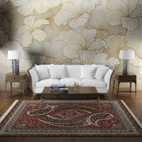 فرش ماشینی هیوا طرح کلاسیک R-133 لاکی ۷۰۰ شانه