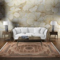 فرش ماشینی هیوا طرح کلاسیک BE-137 بژ ۷۰۰ شانه