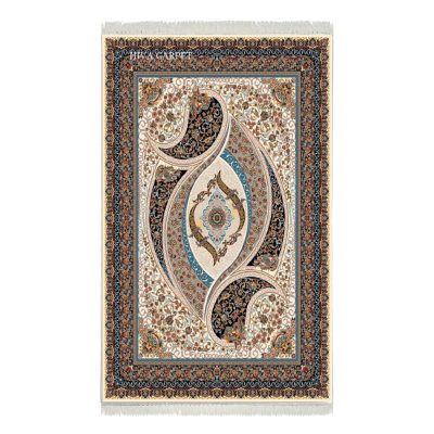 فرش ماشینی هیوا طرح کلاسیک C-133 کرم ۷۰۰ شانه