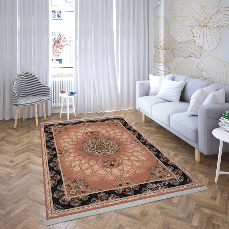 فرش ماشینی هیوا طرح کلاسیک BE-135 بژ ۷۰۰ شانه