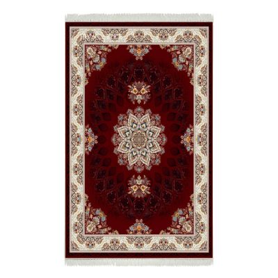 فرش ماشینی هیوا طرح کلاسیک R-135 لاکی ۷۰۰ شانه