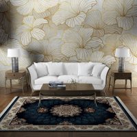 فرش ماشینی هیوا طرح کلاسیک N-135 سرمه ای ۷۰۰ شانه