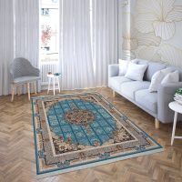 فرش ماشینی هیوا طرح کلاسیک B-132 آبی ۷۰۰ شانه