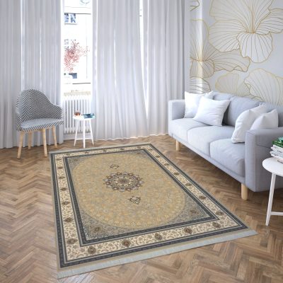 فرش ماشینی هیوا طرح لایت 901-BE بژ ۷۰۰ شانه