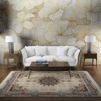 فرش ماشینی هیوا طرح کلاسیک C-132 کرم ۷۰۰ شانه